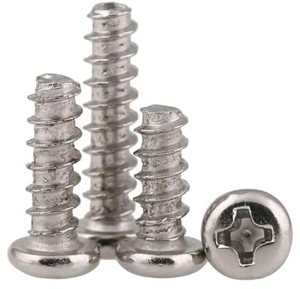 M1.4-M4 Mini-Flachkopfschrauben mit flachem Ende, selbstschneidende Schrauben, runder Kopf, flaches Ende, kleine Schrauben-6MM_M1.7 (100 STK)-Silber