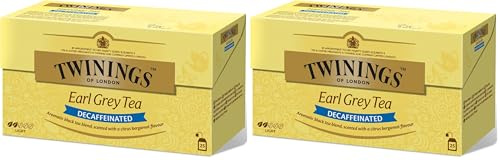 Twinings Earl grey - Té descafeinado, 25 Bolsas (Paquete de 2)