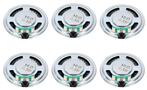QUARKZMAN 6Pz 0.5W 16 Ohm Rotondo Mini Altoparlante-Guscio Metallico Interno Micro Magnete Speaker Per Piccoli Altoparlanti-DVD EVD Multimediale Mobile Radio