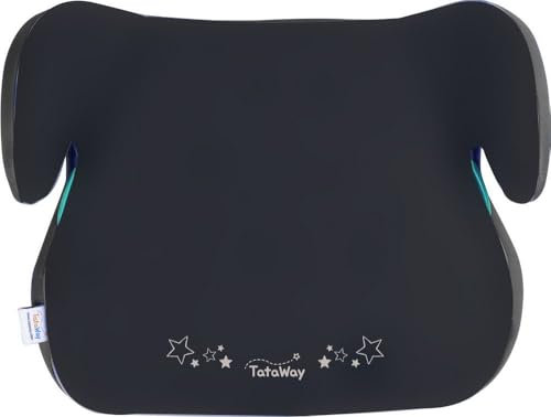 Tataway con grafiche stelline nere Seggiolino Alzatina Auto Bimbi i-Size ECE R129. Rialzo Auto per Bambini 6-12 Anni, 125-150cm, 22-36Kg