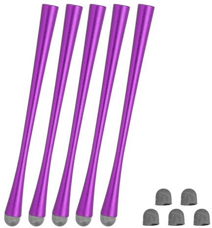 PATIKIL 5 Pcs Slim Waist Stylus Pens for Touch Screens, 2 in 1 High Sensitivity Universal Pen Capacitive Stylus for Phone Tablets Laptop Touch Screen Device, Purple