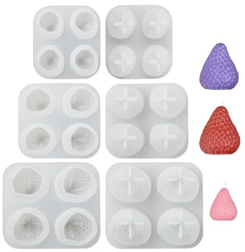 UR URLIFEHALL 3 stampi per candele a forma di frutta in 3D, in silicone, per aromaterapia, sapone, candele, decorazione per la casa e la tavola