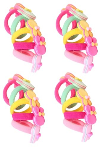 WRITWAA 20 Stück Cartoon Haarseil Kleine Kleinkinder Bandhalter Krawatten Nahtlos Mädchen Bunt Pferdeschwanz Accessoires Kleinkinder Haargummi Dehnbarer Haarring