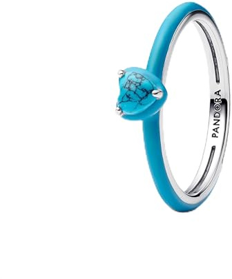 Pandora Türkisfarbener Herz-Stein Ring 193828C01 Damenring