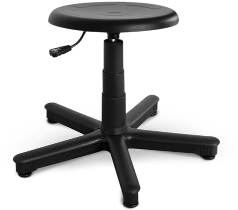 ARTOFIS Werkstatthocker mit Höhenverstellbar - Teleskopischer Werkstattsitz mit 5 rutschfeste Füße, Ergonomischer Hocker mit Höhenverstellung für Werkstatt und Werkraum