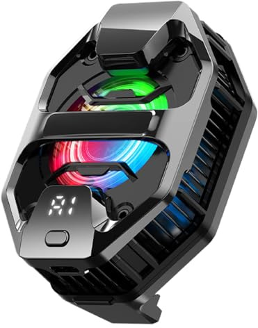 Ventilador de refrigeración para smartphone, LED RGB, silencioso, para dispositivos móviles, tipo alimentado por USB, herramienta útil para disparos al aire libre, streaming en , juego y