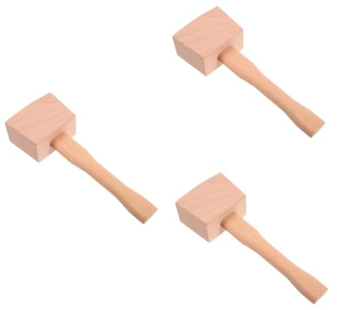 Ciieeo 3pcs Ergonomic Wooden Mallet Wood Hammer for Carpentry Woodworking Craft Solid Beechwood Carpenter Hand Tool with Polished Smooth Surface Durable and Comfortable Grip for Versatile