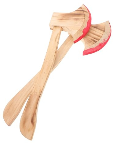 Milisten 2pièces Haches Bois Factices Décorations de Festival Accessoires pour Fêtes à Thème Spectacles Jouets de Cosplay Haches Ensanglantées
