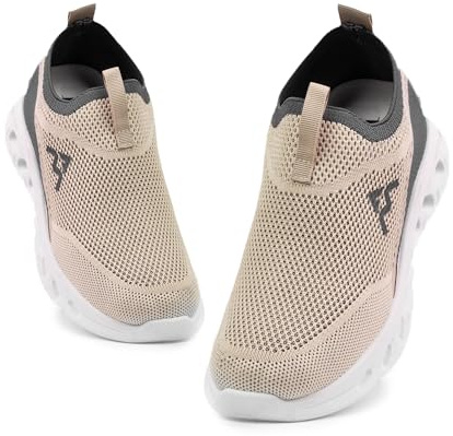 A&M Womens Sparkly Slip-On Knitting Trainers - Breathable Lightweight Mesh Walking Shoes with Wedge Heel, Arch Support, Non-Slip Flexible Sole, Girls Casual Sneakers for Travel, Work & Everyday Use