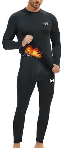 MEETYOO Men’s Thermal Underwear Set Long Sleeve Tops Bottoms Long Johns Base Layer Winter Ski Quick Drying