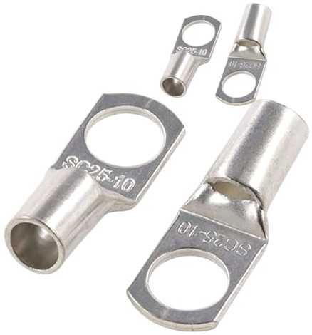 JOYELEC 22 capicorda SC25-10 in rame stagnato da 25,0 mm², terminali a crimpare ad anello SC per batteria, elettrici, auto, barche, auto, capicorda della batteria, connettori terminali a crimpare con