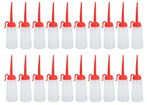 Adfaga 20 Pack Premium Sewing Machine Oiler Bottles with Long Spout Plastic Oil Dispenser for Sewing Machine Lubrication and Engine Maintenance