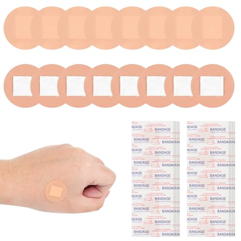 400Pcs Small Round Plasters,0.98in/25mm Breathable Flexible Circle Spot Plasters,Waterproof Skin-Color Spot Bandages for Face,Nose,Hand,Finger,Foot and Sensitive Skin
