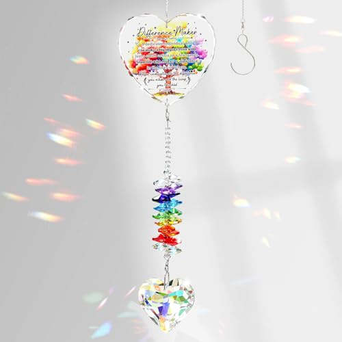 Arikyrist Glass Difference Hanging Gifts for Women Men Home Ornaments | Glass Difference Maker Suncatcher Gifts, Crystal Hanging Keepsake Thank You Gift for Coworker Boss Mentor Home Garden Decor
