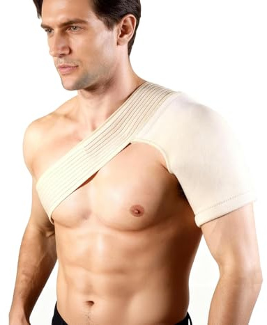 VOSSOT Hombrera Ortopedica,Soporte de Hombro con Doble Compresión Inmovilizador de Hombro Material Transpirable y Ajustable Hombreras Ortopedicas Alivio del Dolor y Protección Deportiva Hombre/Mujer
