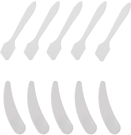 Cucchiaini Cosmetici in Pp 10 Pezzi per Campionamento | Crema Contorno Occhi e Miscelazione, Design Curato, Utili per Dosare Cosmetici e Mantenere le Unghie Pulite