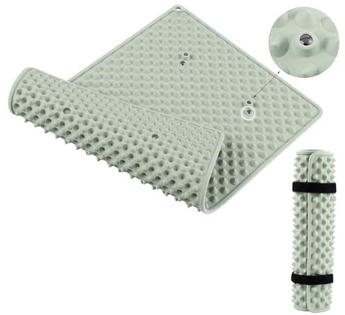 HWXQJJHONEY Portable Feet Acupressure Mat,Foldable Silicone Foot Massager Mat with Dual-Side Usage,Pressure Point Massage Pad, Anti Fatigue Office Standing Desk Stand Up Pad,Relieve Foot Pain