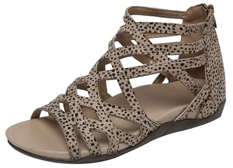Generisch Sandalias Romanas Planas Para Mujer, Zapatos De Verano Elegantes, Ligeras, Sandalias De Boca De Pescado, Vintage, Playa, Ocio Con Cremallera Trasera