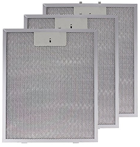 SPARES2GO Metal Mesh Filter compatible with Rangemaster Cooker Hood Extractor Fan Vent (Pack of 3 Filters, Silver, 320 x 260 mm)