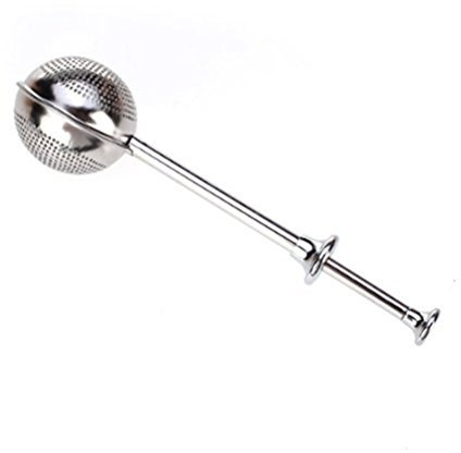 DSYJ Ball Shape Tea Infuser Strainer Push Style Silver 2 Pack