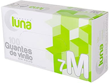 Gants de vinyle sans Poudre boîte de 100 unités Surfaces Interne et Externe lisses. utilisation professionnels M MEDIANO