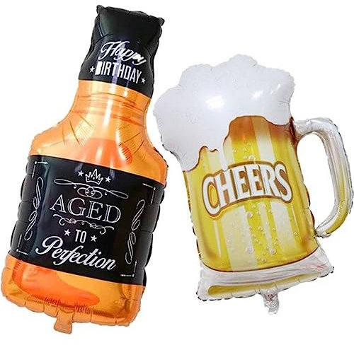 DIWULI Happy Birthday Ballons - Whisky Bier Deko Geburtstag