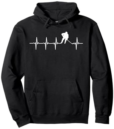 Eishockey Herzschlag Heartbeat Geschenk für Eishockeyspieler Pullover Hoodie