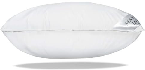 Mayaadi-Home Almohada de 80 x 80 cm, relleno de 1100 g, 70% plumón y 30% plumas, funda de algodón 100% natural, fabricada en Europa, almohada de plumón HS9