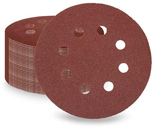 LESNIC 80 Körnung Schleifscheiben 50 Stück, 125mm Schnellwechselscheiben Klett-Schleifpapier für Elektroschleifer, Zuverlässige Haftung auf den Schleifgeräten