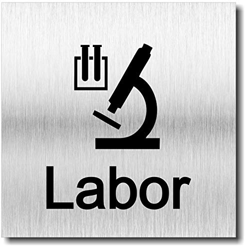 Türschild Labor UV Druck 12 x 12cm - 3mm Aluverbund - Made in Germany - Art.Nr. 2079