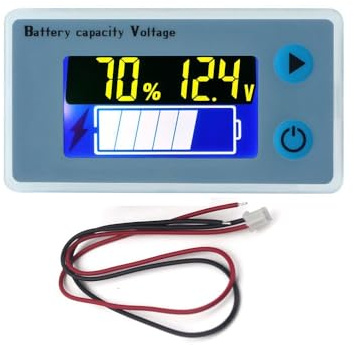12V Multifunction LCD Battery Capacity Meter Voltmeter with Temperature Display Battery Fuel Gauge Indicator Voltage Monitor