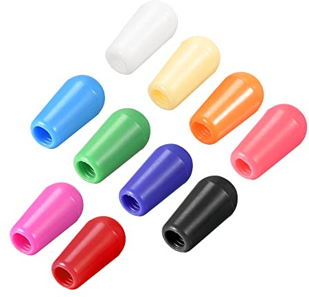 sourcing map Guitar Toggle Switch Knob Cap Cover ABS 8mm Dia Multicolored for 3 Way Guitar Switch, Pack of 10
