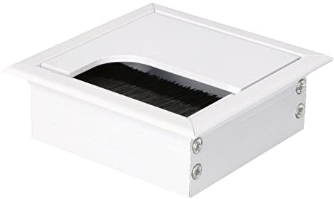 KOTARBAU® Aluminium Kabeldurchführung 80x80 mm für Möbel Weiß Kabeldose Kabeldurchlass Eckig Eloxiert