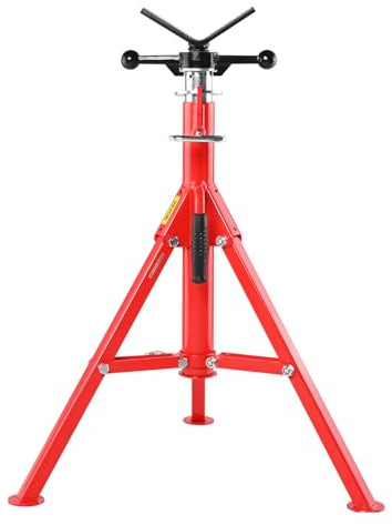 VEVOR Support de tuyau à tête en V, hauteur réglable 71-132 cm, support de cric de tuyau, capacité de charge 1134 kg supports de tuyau pliables portables, en acier au carbone durable grande stabilité