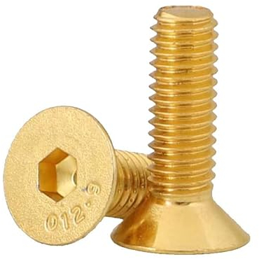 5/10 Stück Sechskant-Innensechskant-Senkkopfschrauben Legierungsstahl Titanbeschichtung Gold M2 M2.5 M3 M4 M5 M6 (Color : 25mm_M5-10Pcs)