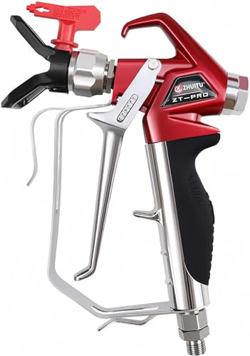 Airless Paint Spray Gun High Pressure 4000 PSI with Reversible 517 Nozzle Tip Guard Swivel Joint for Airless Paint Sprayers ZT-PRO