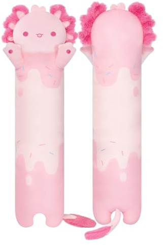 Mewaii 50CM Kuscheltier Süßer Axolotl Plüschtier Stofftiere Lang Plüschkissen Ausgestopftes Tier Spielzeug Kuschelkissen Geschenk Plüschkissen