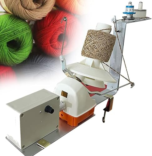 Elektrischer Garnknäuelwickler, automatische Strickrollenschnur, 500 g Garnwickler mit großer Kapazität zum Häkeln und Stricken, einstellbare Geschwindigkeit, für Metallgarn, Wolle, Schnur, Nylon
