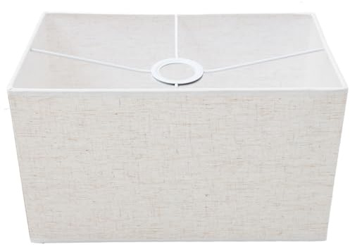 SEWOART Rechteckiger Lampenschirm Aus Beige Leinenstoff Elegante Tischlampe Abdeckung FüR Sanftes GleichmäßIges Licht Und Augenschutz FüR Wohn- Und Arbeitsbereiche