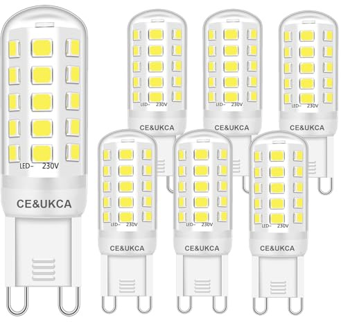 Brantoo Lampadine LED G9 3W bianco freddo 6000 K, nessun sfarfallio equivalente a lampadine alogene da 20 W, 25 W, 28 W, 33 W, 40 W, CRI> 85, attacco G9, a risparmio energetico, non dimmerabile, AC