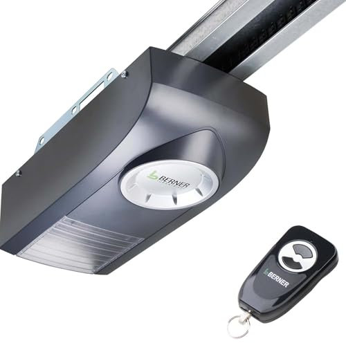Berner GA103 Garagentorantrieb Komplettset inkl. Schiene, Handsender & Funkempfänger | bis 9m2 Garagentorfläche | Schwingtore, Sektionaltore, Seitensektionaltore | Wartungsfrei