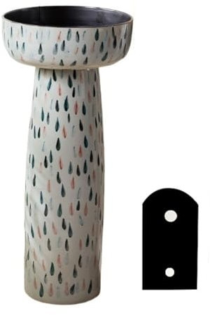 WOTZOV Lavabo sur Pied en céramique pour Salle de Bain, lavabo sur Pied pour Cour extérieure, lavabo sur Pied en Deux pièces, lavabo sur Pied pour Petit Espace,B Taille Unique