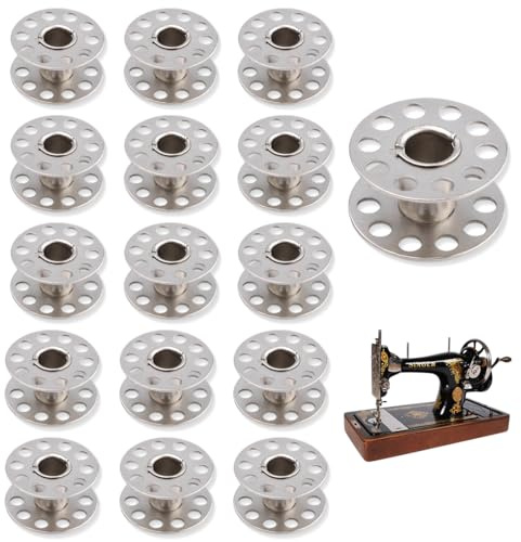 JEYORZY 16 Stück Metall Spulen, Spulen Nähmaschine, Nähspulen, Nähmaschinen Spulen, Spulenbox Spulen Nähmaschine, Nähmaschinenspule, Metall Spulen Nähzubehör Spulen, Für Die Meisten Nähmaschinen