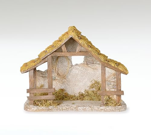 Fontanini by Roman 9.5” Nativity Stable – Fits 5” Scale Nativity Figures – Christmas Religious Decor for Home or Church Display