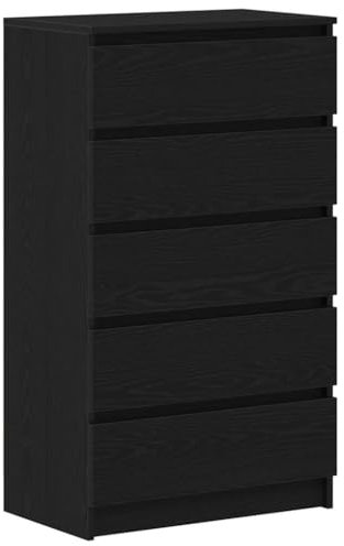 HETFTJN Flurschrank Outdoor Küchenschrank Vitrinenschrank Barschrank - Schubladenschrank Schwarz Eichen-Optik 60x36x103 cm für Wohnzimmer Arbeitszimmer Küche Outdoor