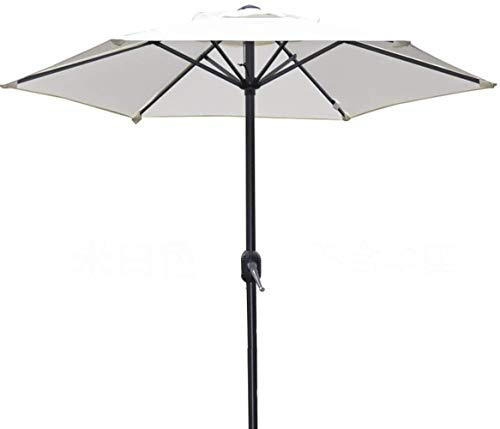 HUIBBGO Patio Umbrella Cantilever with Heavy Duty Outdoor Garden Parasol White Garden Umbrella UV70+, Light Crank Outdoor Table Parasol for Deck Balcony Porch Backyard by The Pool, 6.5ft/2m