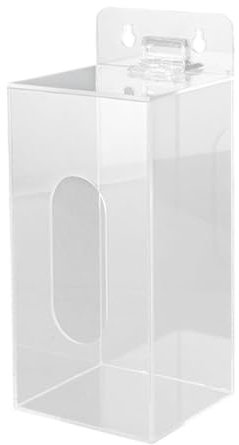 perfk Acrylic Disposable Glove Dispenser Box Wall Mount Glove Rack for Shoe Cover Hairnets, 1 Grid