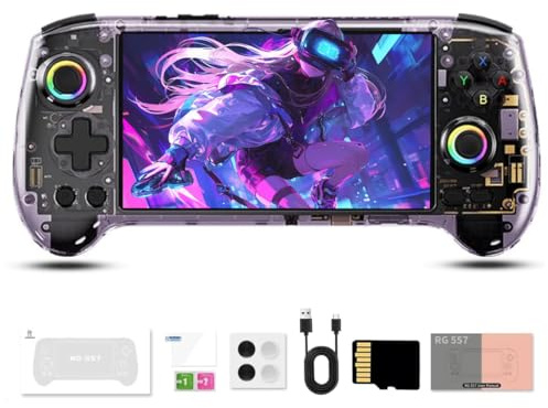 NULA RG557 - Console portatile per videogiochi, Android 14, schermo AMOLED HD da 5,48, illuminazione RGB, processore Dimensity8300, RAM da 12 GB, LPDDR5X per adulti, senza scheda di memoria