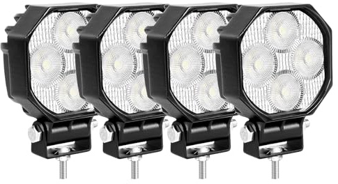 Willpower Focos Led Tractor 7cm 2.8 16W 12V 24V Faro de Trabajo 4x4 | 4PCS Faro Antiniebla Luz IP67 Impermeable, 6000K Blanco, para Coche Camion Quad SUV ATV UTV Offroad Barco