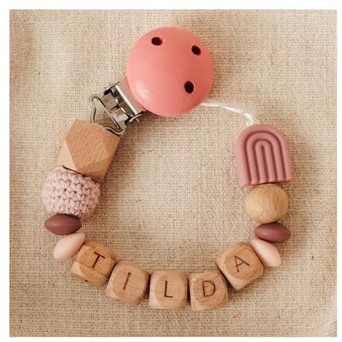 Storchenkind® – Liebevolles, handgemachtes Babyaccessoire, personalisiert mit Namen (rosa)
